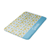 French Country Lemon Blue Tile Pattern