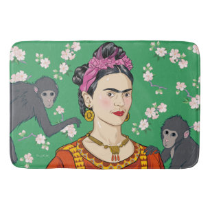 Tapete De Banheiro Frida Kahlo Monkey Graphic