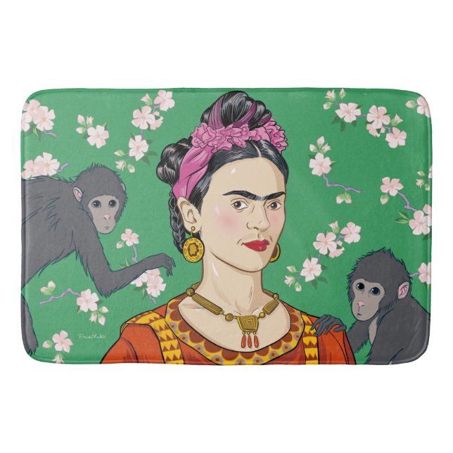 Tapete De Banheiro Frida Kahlo Monkey Graphic (Frente)