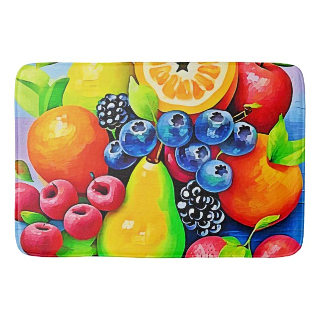 Tapete De Banheiro Fruta vibrante e vida estática (Frente)