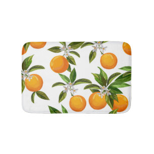 Tapete De Banheiro Frutas de Citros: Ilustração Digital Vintage