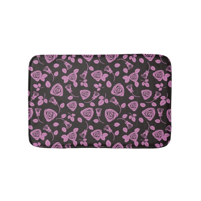 Tapete De Banheiro Fundo cor-de-rosa floral (frente)