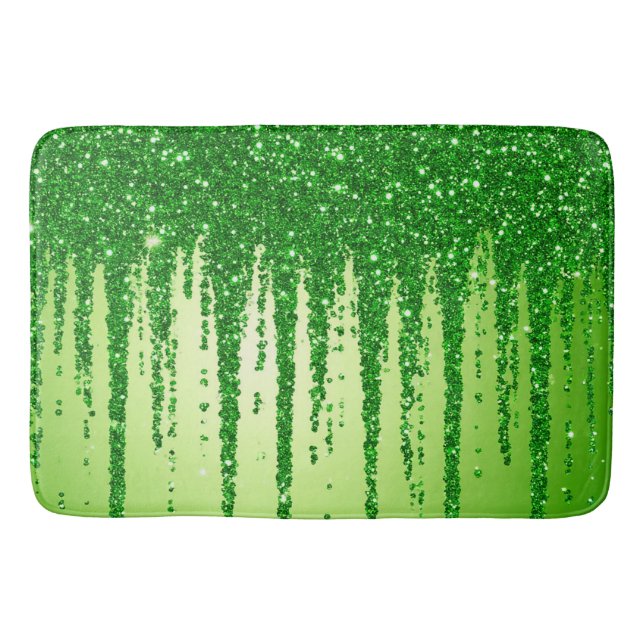 Tapete De Banheiro Fundo de gotejamento com brilho verde (Frente)