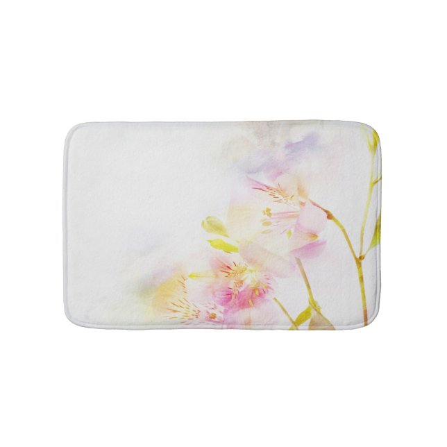 Tapete De Banheiro fundo floral com flores da aguarela (frente)