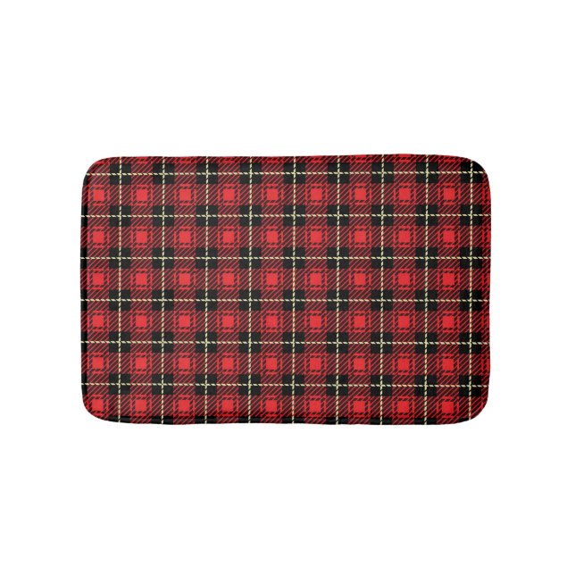Tapete De Banheiro Fundo vermelho da xadrez (frente)