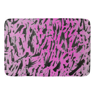 Tapete De Banheiro Funky Neon Pink e Impressão preto