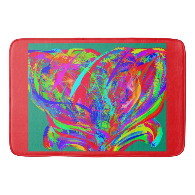 Tapete De Banheiro Furry Rainbow Colored Flower (Frente)