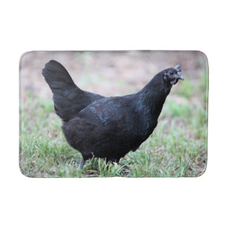 Tapete De Banheiro Galinha nova da franga de Ayam Cemani simétrica