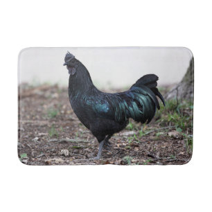 Tapete De Banheiro Galo da galinha do preto do galo novo de Ayam