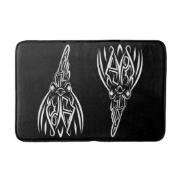Tapete De Banheiro Galo Tribal Negro e Branco