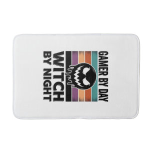 Tapete De Banheiro Gamer de Dia Bruxa de Noite Design Retro de Hallow
