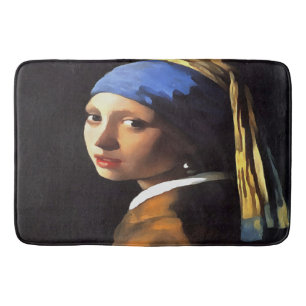 Tapete De Banheiro Garota com pérolas ouvindo Johannes Vermeer