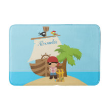 Garoto Pirata Bonito e Nome Personalizado De Um Na