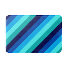 Tapete De Banheiro Gás Azul-Icy Teal Stripes Média Bath Mat