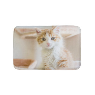 Tapete De Banheiro Gatinho alaranjado & branco