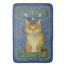 Tapete De Banheiro Gatinho bonitinho no estilo Vintage Art Nouveau