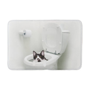 Tapete De Banheiro Gatinho do smoking no toalete