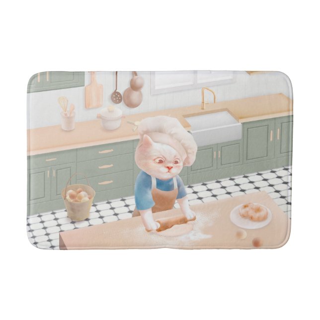 Tapete De Banheiro Gato Baker Baby - Cozy Morning Kneading (Frente)