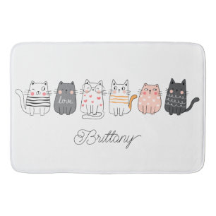 Tapete De Banheiro Gato Bonito Divertido Desenho Maluco De Gato