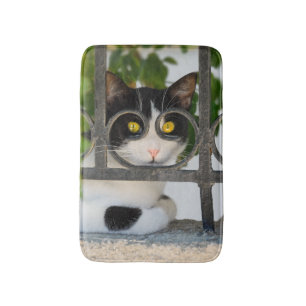 Tapete De Banheiro Gato curioso com óculos Enquadre doce