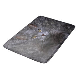 Tapete De Banheiro Gato de cinza