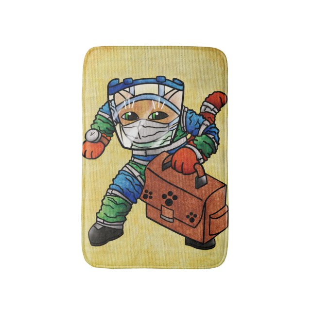 Tapete De Banheiro Gato de Segurança de Alerta de Permanência (Frente Vertical)