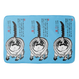 Tapete De Banheiro Gato De Tabby Japonês Com Brisas Chonky