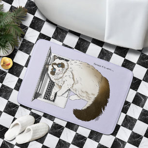 Tapete De Banheiro Gato Fofinho Ragdoll Notebook Lavanda Engraçado