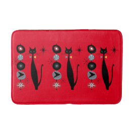 Tapete De Banheiro Gato Legal MCM Moderno de Meio século da Era Atômi