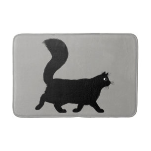 Tapete De Banheiro Gato Negra Andando   Lover do Gatinho legal