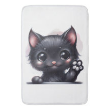 Gato Preto Adorável Kawaii