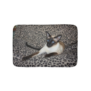 Tapete De Banheiro Gato Siamese em pontos do animal selvagem do