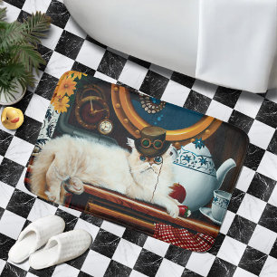 Tapete De Banheiro Gato Steampunk do Tea Time