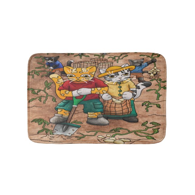 Tapete De Banheiro Gatos De Colheita De Batata (frente)