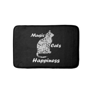 Tapete De Banheiro Gatos de Música Felicidade - Citação de Amante de