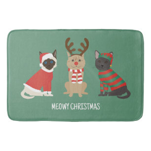Tapete De Banheiro Gatos de Natal