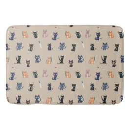 Tapete De Banheiro Gatos e Facas Bath Mat