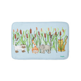 Tapete De Banheiro Gatos e Taboas