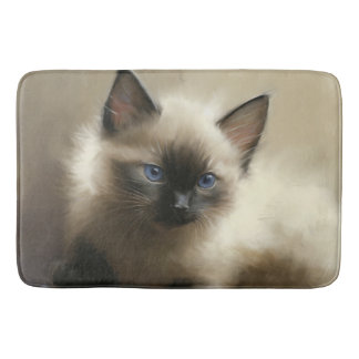 Tapete De Banheiro Gaze Da Inocência Do Retrato De Cristóvão Siamês