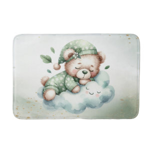 Tapete De Banheiro Gelado de Urso Verde Dormindo