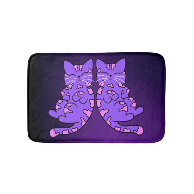 Tapete De Banheiro Gêmeos de Kitten Roxos (frente)