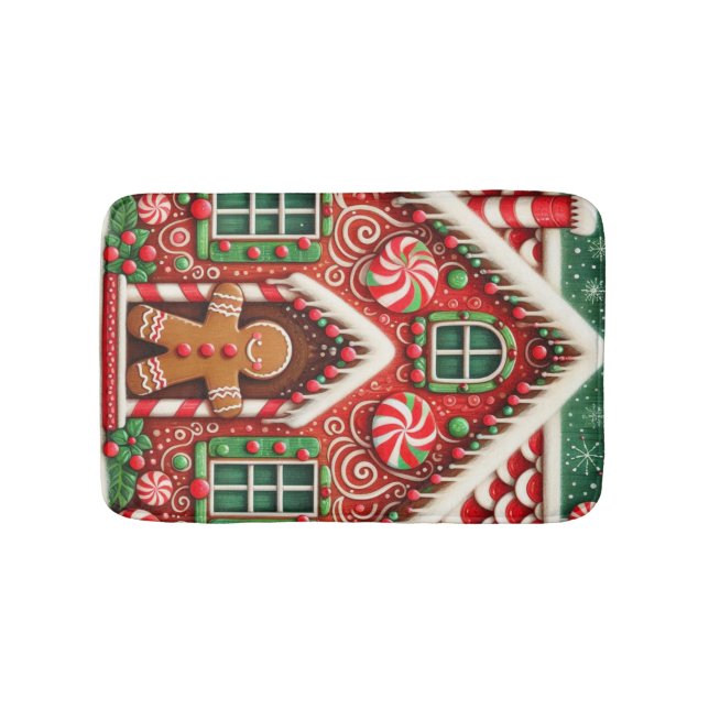 Tapete De Banheiro Gengibre branco, homem e casa (frente)