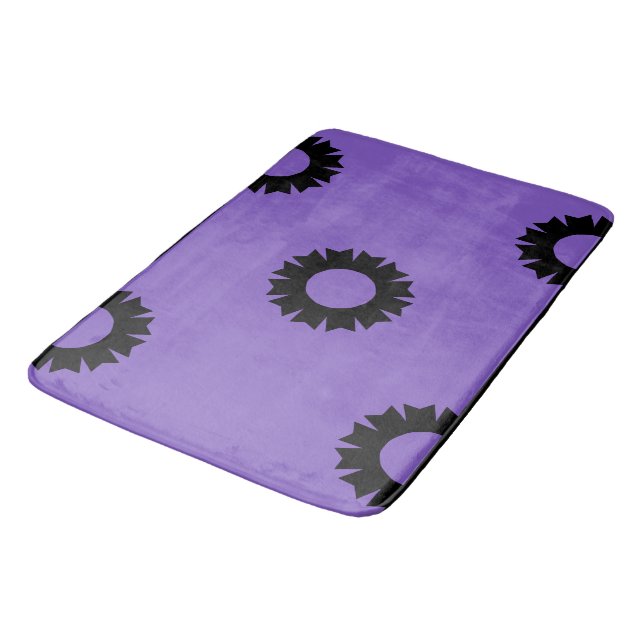 Tapete De Banheiro Geo Preto Roxo (Angulado)
