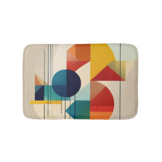 Tapete De Banheiro Geometric Abstract Art in Bauhaus Style