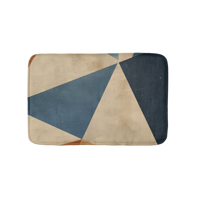 Tapete De Banheiro Geometric Pattern in Blues, Tans, and Rust (frente)