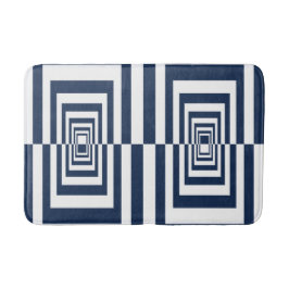 Tapete De Banheiro Geométrico Azul Marinho Minimalista Moderno