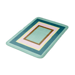 Tapete De Banheiro Geométrico Creme Rosa Marrom Verde-azulado