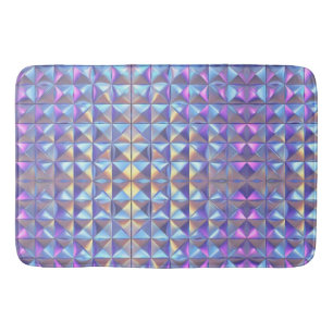 Tapete De Banheiro Geométrico Dourado, Azul e Iridescente Puro 2