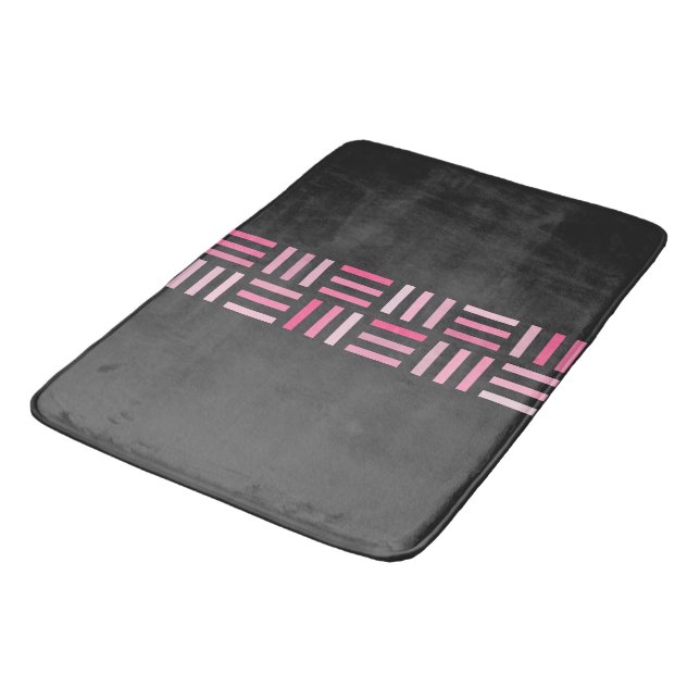Tapete De Banheiro Geométrico preto e rosa (Angulado)
