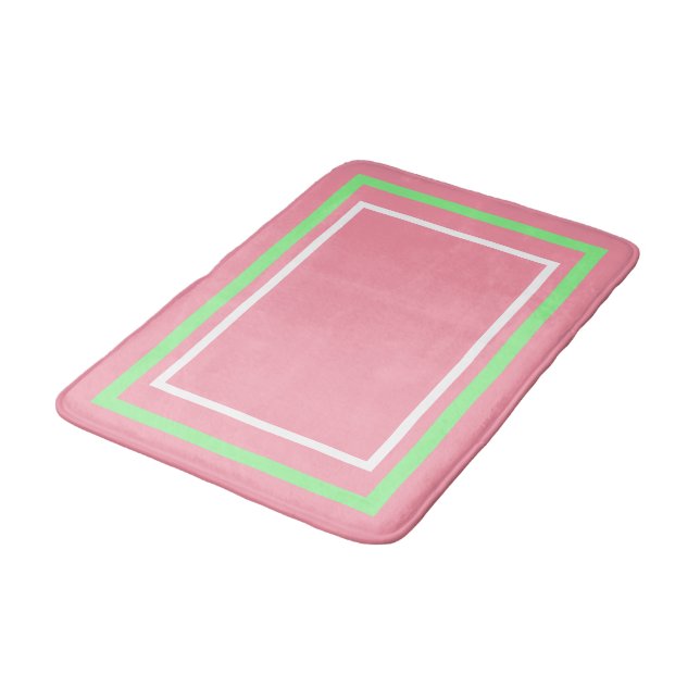 Tapete De Banheiro Geométrico Rosa Verde Menta (Angulado)